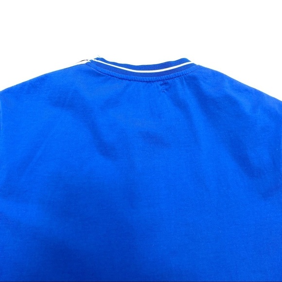 Karl Lagerfeld Spell Logo Tape Sleeve T-Shirt Blue - Picture 9 of 9